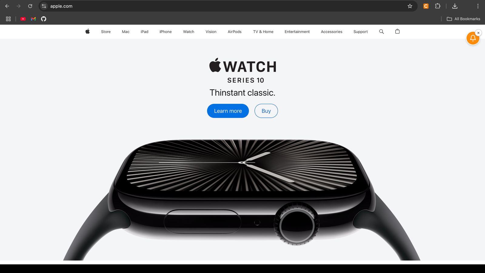 Choice active in the browser toolbar while shopping